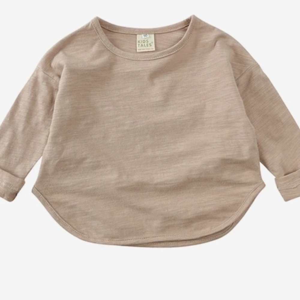New dark cream colored long sleeved top boy girl 6-7 years